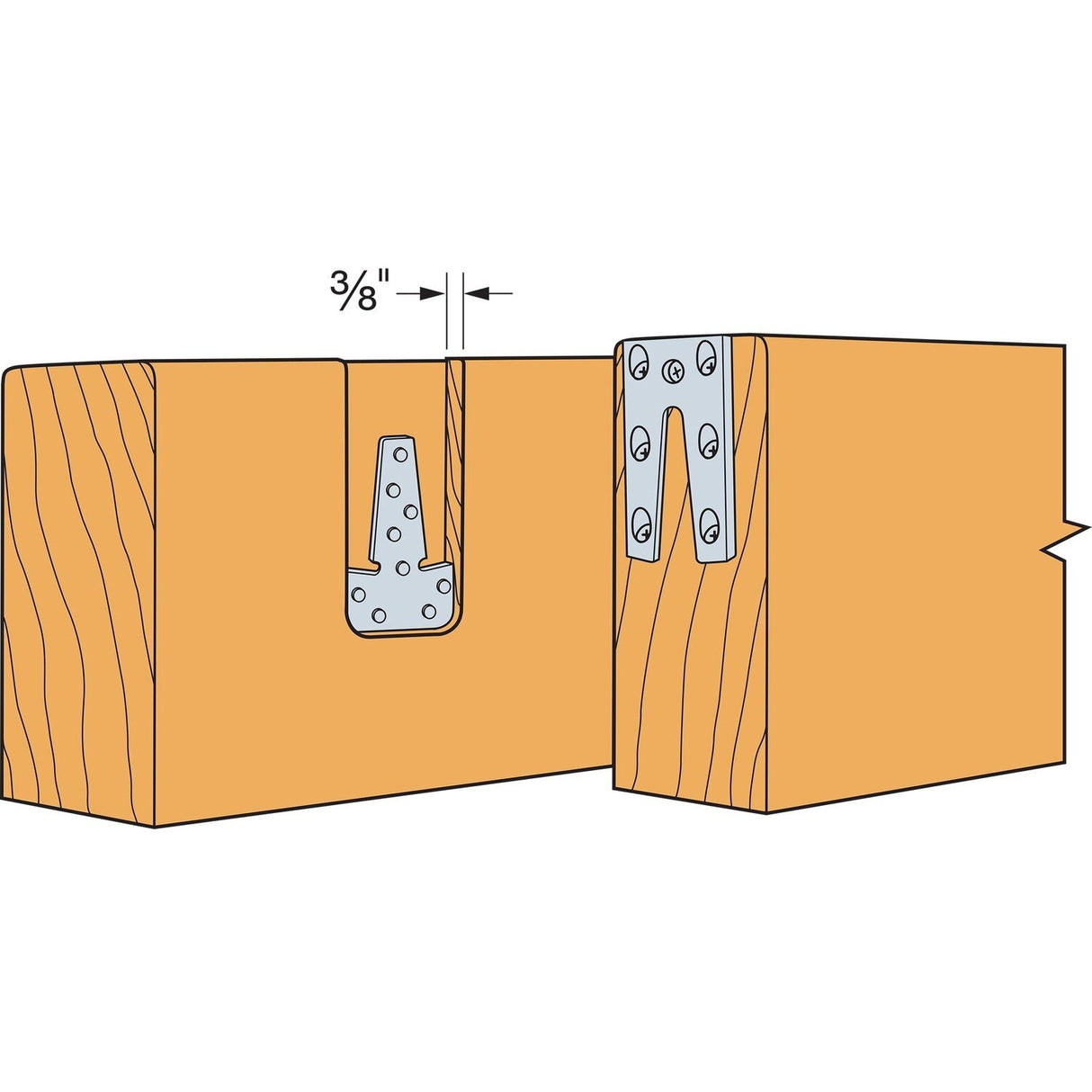 Simpson Strong-Tie ETB160A-SCRB Hidden Timber Connector with Screws for Glulam Beams - 3