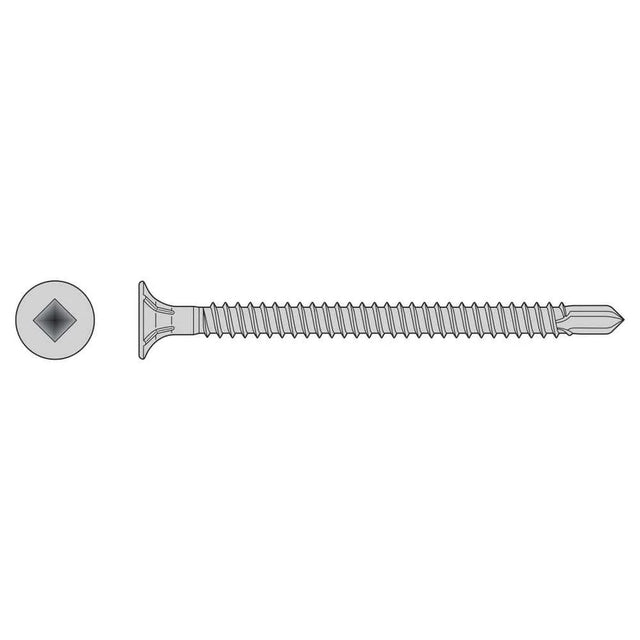 Simpson Strong-Tie F08T162WDC (#8 x 1-5/8" #2 Square Drive) Self-Drilling Fiber-Cement Screw, Type 410 (100 Pack)