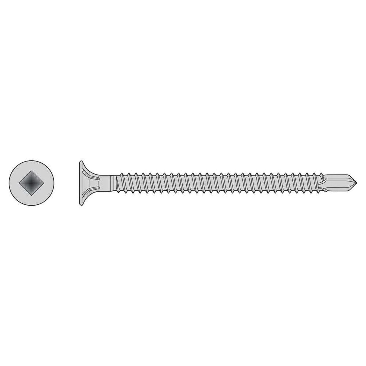 Simpson Strong-Tie F08T225WDC (#8 x 2-1/4" #2) Self-Drilling Fiber-Cement Screw Square Drive, Type 410 (100 Pack)