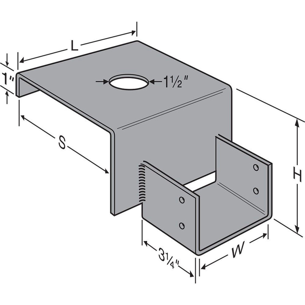 Simpson GH68-8 Strong-Tie Top-Flange Hanger for 6x8 Girder on 8-in Foundation Wall - 2