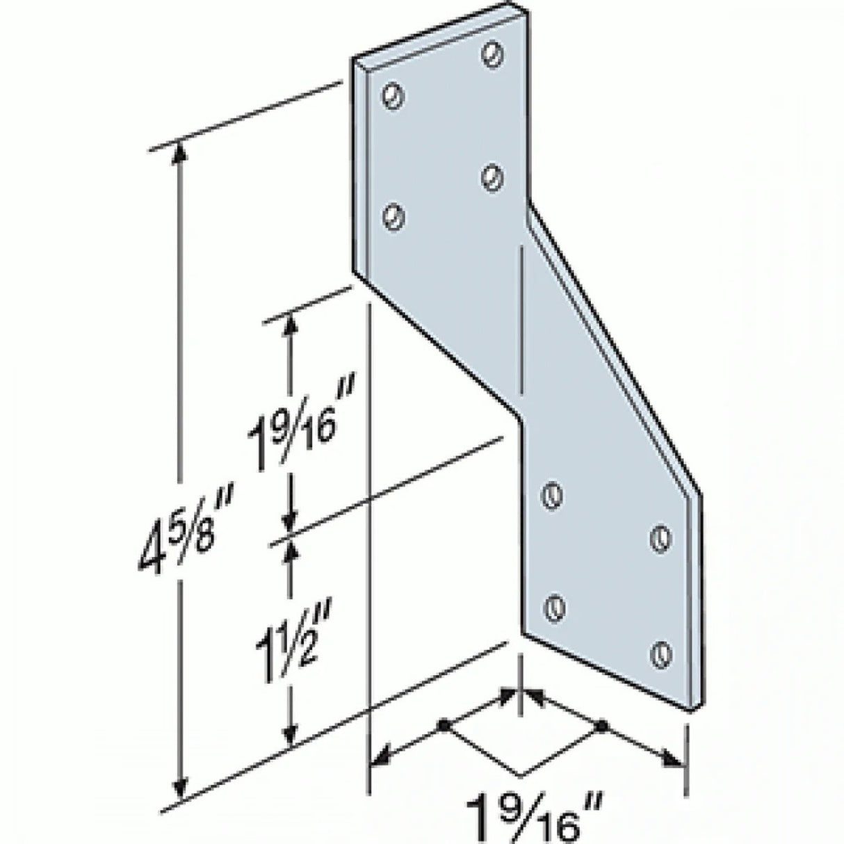 Simpson Strong-Tie H3SS (1-9/16" x 4-5/8" 18-Gauge) Hurricane Tie - Stainless Steel for Wind and Seismic Forces - 2