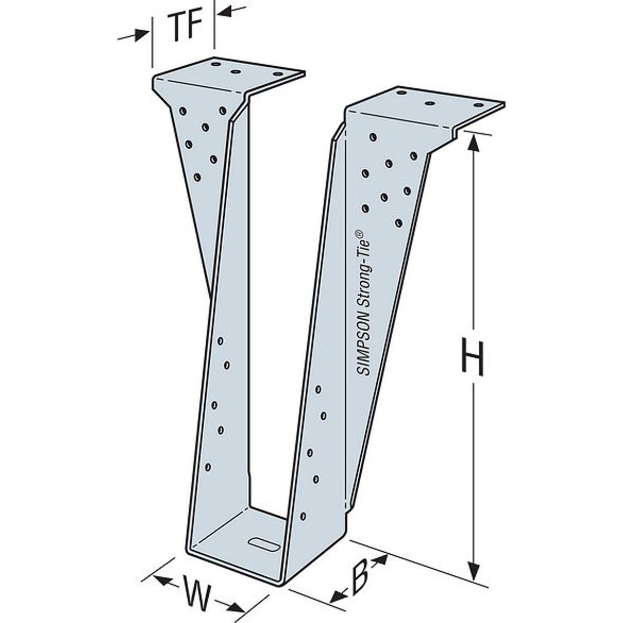 Simpson HB612 Strong-Tie Top-Flange Joist Hanger for 6x12 - High-Load Galvanized Beam Connector - 2