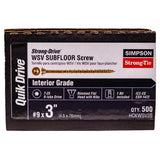 Simpson Strong-Tie HCKWSV3S Strong-Drive (#9 x 3") T25 Subfloor Collated Screw - Yellow-Zinc (500 Pack)