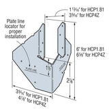 Simpson Strong-Tie HCP4Z (6-5/8" x 4x") 18 Gauge Hip Corner Plate - ZMAX Finish - 2