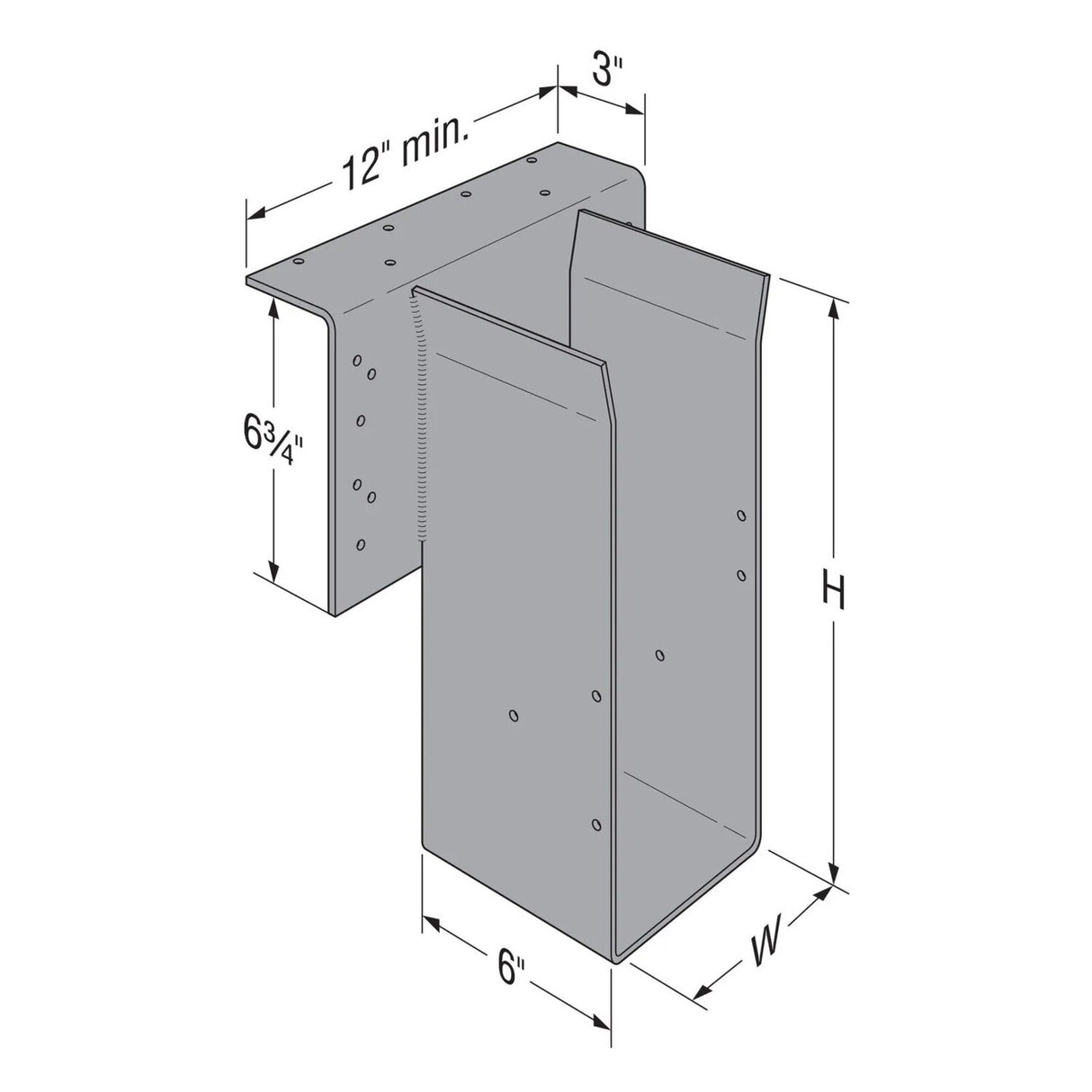 Simpson Strong-Tie HGLTV3.56/11.25 (3-1/2" x 11-1/4") High-Capacity Top-Flange Joist Hanger, Gray Paint - 2