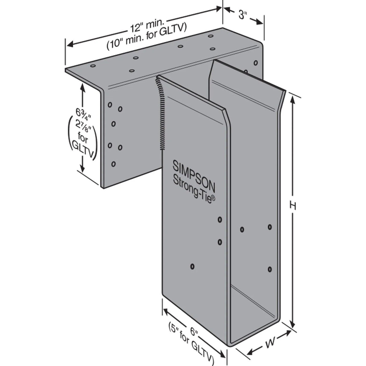 Simpson Strong-Tie HGLTV5.516 (5-1/4" x 16") Heavy Duty Top Flange I-Joist Hanger for Engineered Wood - 2