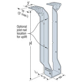 Simpson Strong-Tie HIT324 (2-1/2" x 24") Heavy I-Joist Top-Flange Hanger - G90 Galvanized - 2