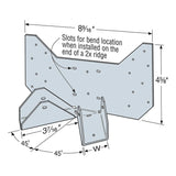 Simpson HRC22 Strong-Tie Galvanized Hip Ridge Connector for 2x - Secure Hip-to-Ridge Beam Connection - 2