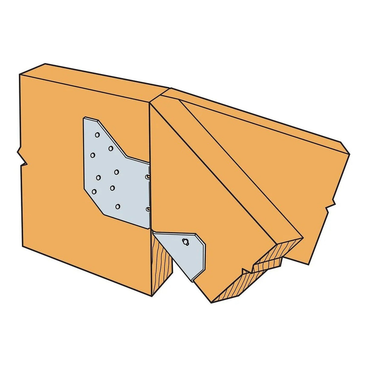 Simpson HRC22 Strong-Tie Galvanized Hip Ridge Connector for 2x - Secure Hip-to-Ridge Beam Connection - 3