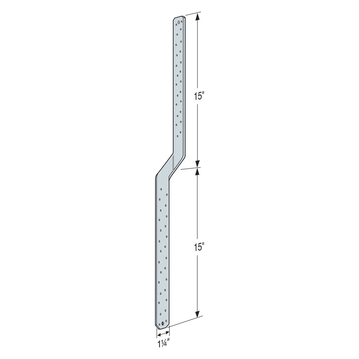 Simpson Strong-Tie HTS30C-REV (30") 14 Gauge Heavy Twist Strap Reverse Bend G90 Galvanized - 2
