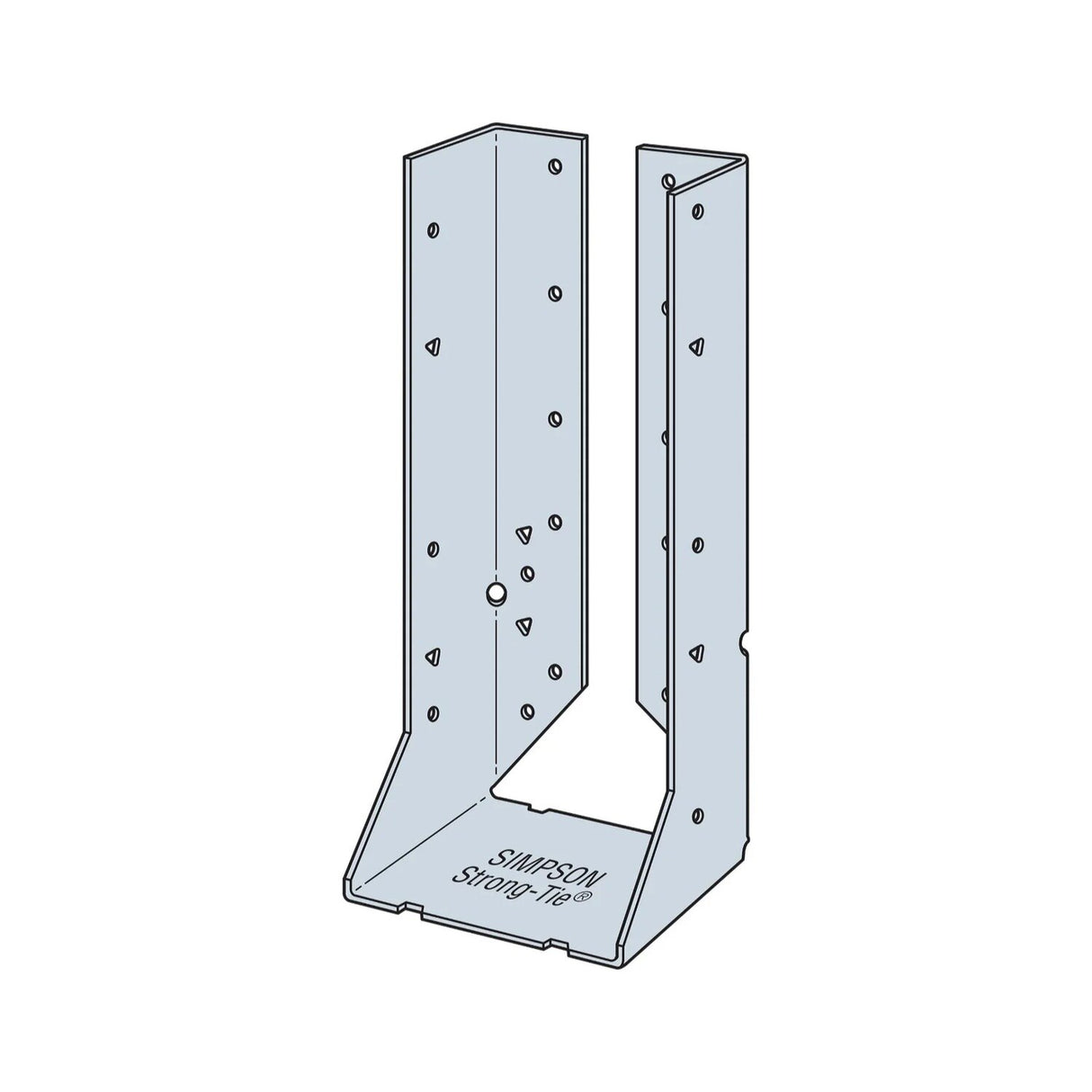 Simpson HUC210-2 Strong-Tie Galvanized Face-Mount Concealed-Flange Joist Hanger for Double 2x10 - 3