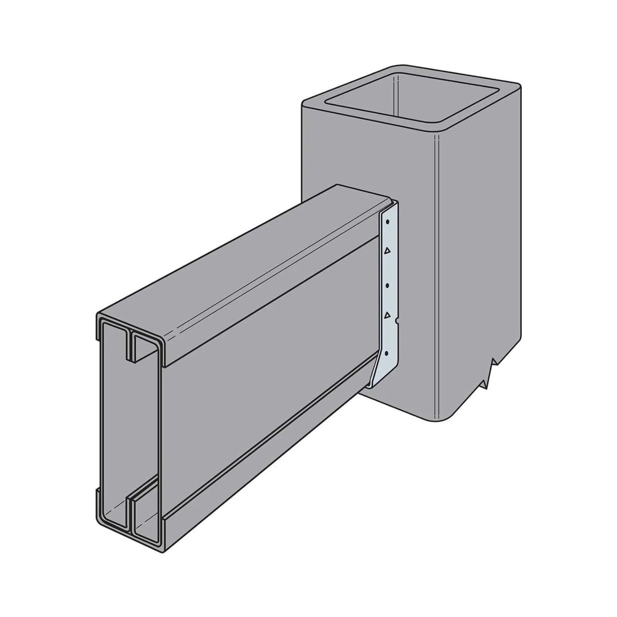 Simpson Strong-Tie HUC28-2Z (Double 2" x 8") Face-Mount Concealed-Flange Joist Hanger - 7