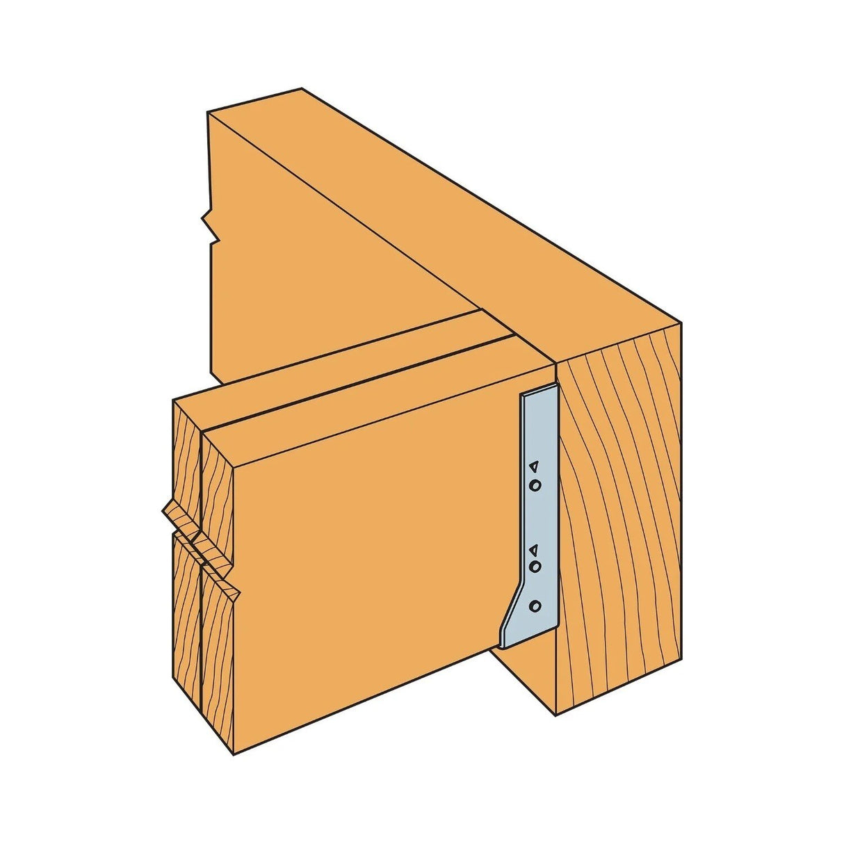 Simpson Strong-Tie HUC28-2 (Double 2" x 8") Galvanized Face-Mount Concealed-Flange Joist Hanger - 2
