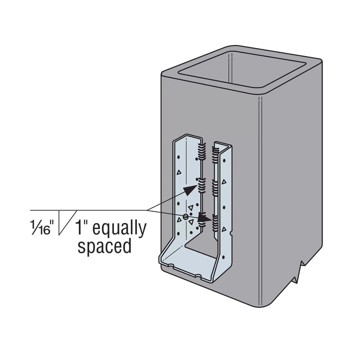 Simpson Strong-Tie HUC610 (6" x 10") Galvanized Face-Mount Concealed-Flange Joist Hanger - 4