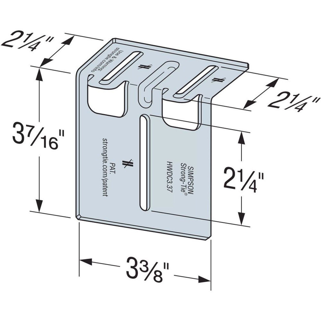 Simpson HWDC3.37-KT25 Strong-Tie Head-of-Wall Drift-Clip Connector 3-3/8" (25 Pack) for Lateral and Vertical Deflection - 2