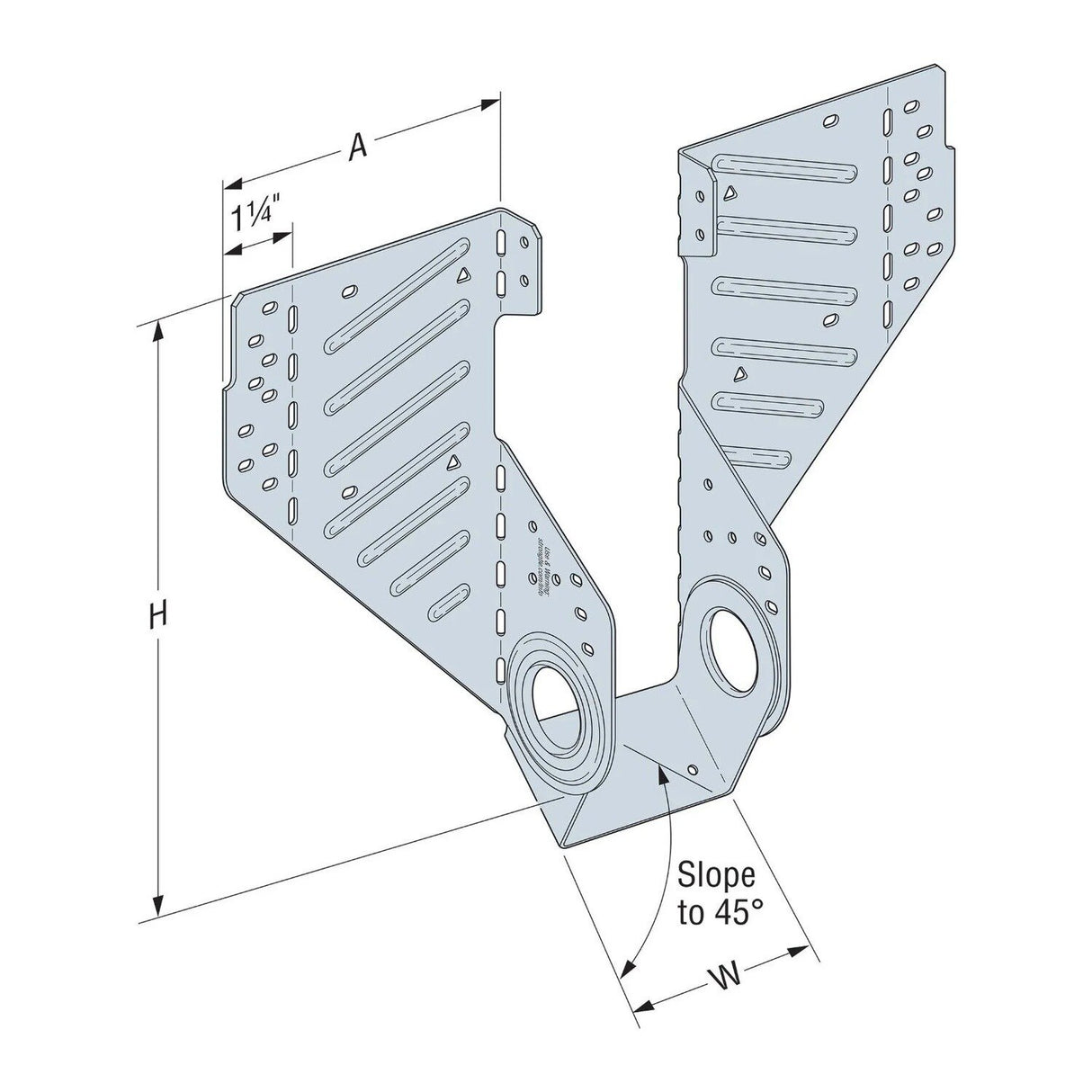Simpson Strong-Tie LSSR2.56Z (2-1/2") 18Ga Light Slopeable/Skewable Rafter Hanger - ZMAX Finish - 2