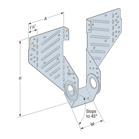 Simpson Strong-Tie LSSR410Z (3-1/2") 18Ga Light Slopeable/Skewable Rafter Hanger for 4x - 2