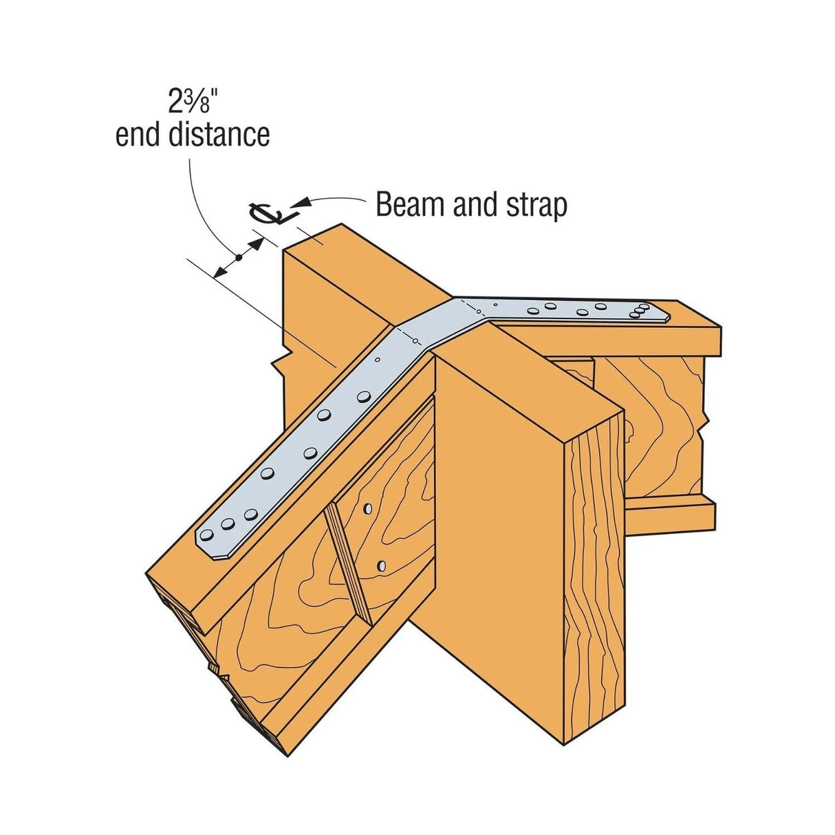 Simpson LSTA9 Strong-Tie 9" 20 Gauge Strap Tie - G90 Galvanized - 2