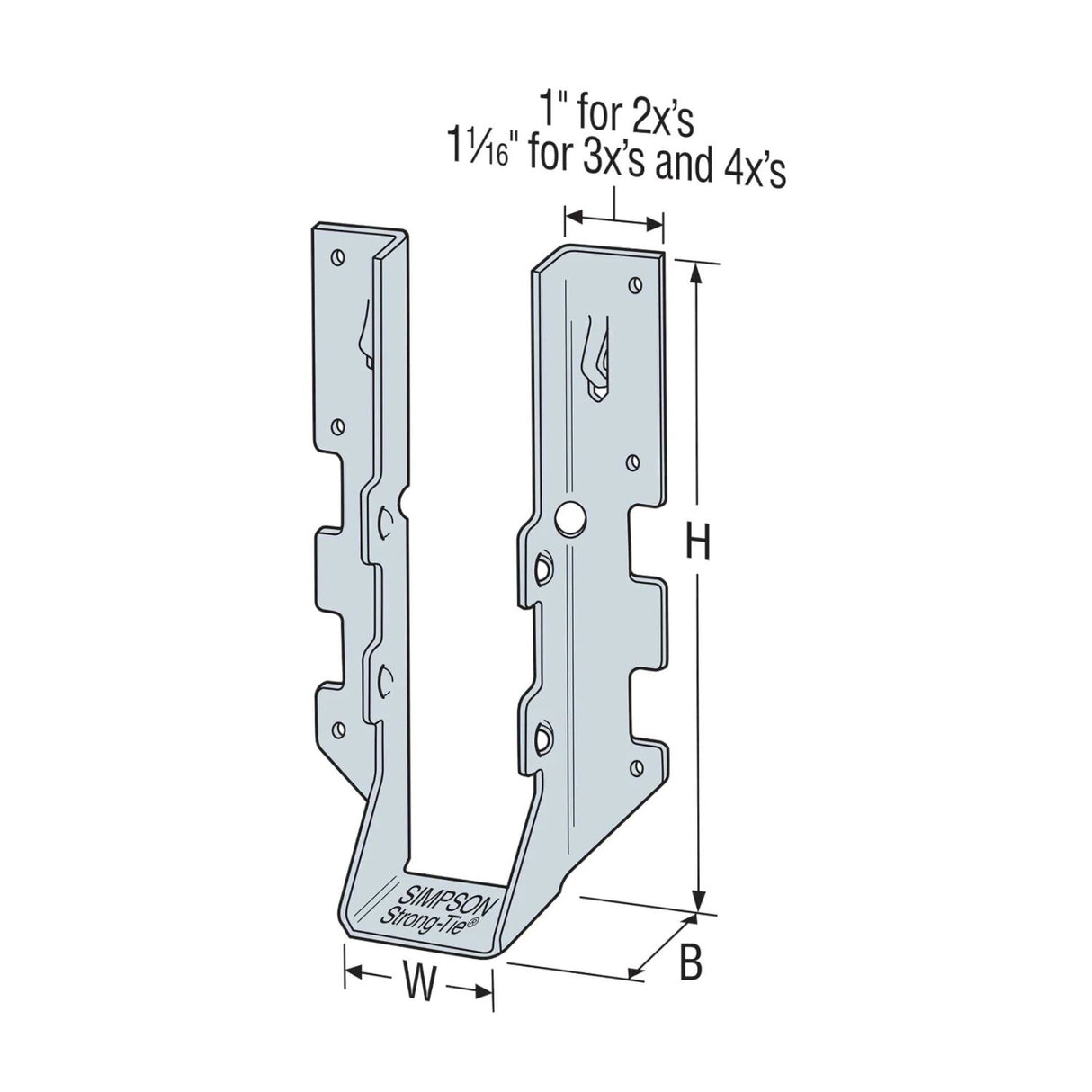 Simpson LUS28Z Strong-Tie Face-Mount Joist Hanger for 2x8 - 2