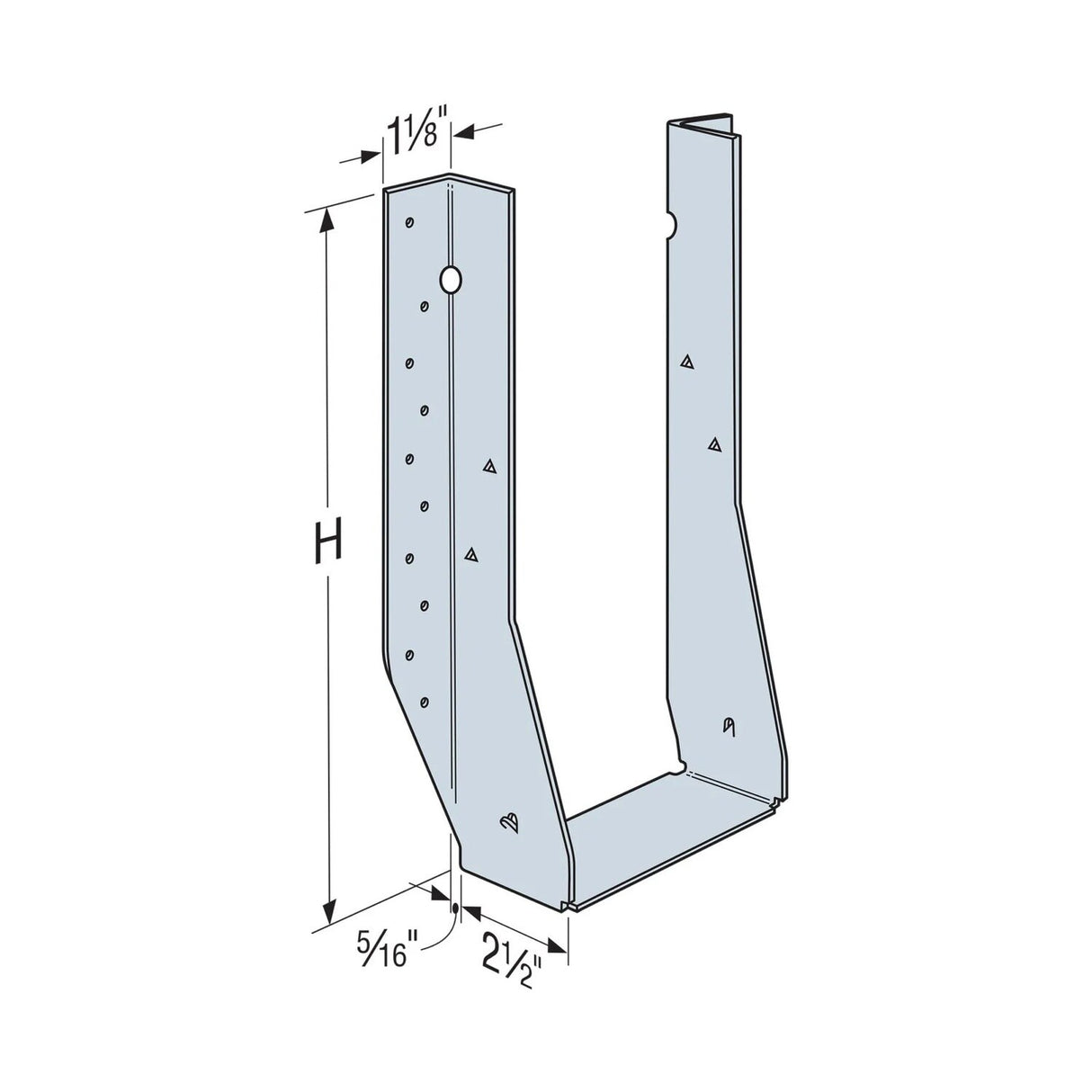 Simpson Strong-Tie MIU3.56/11 (3-1/2" x 11-7/8") Galvanized Face-Mount Joist Hanger for Engineered Wood - 2