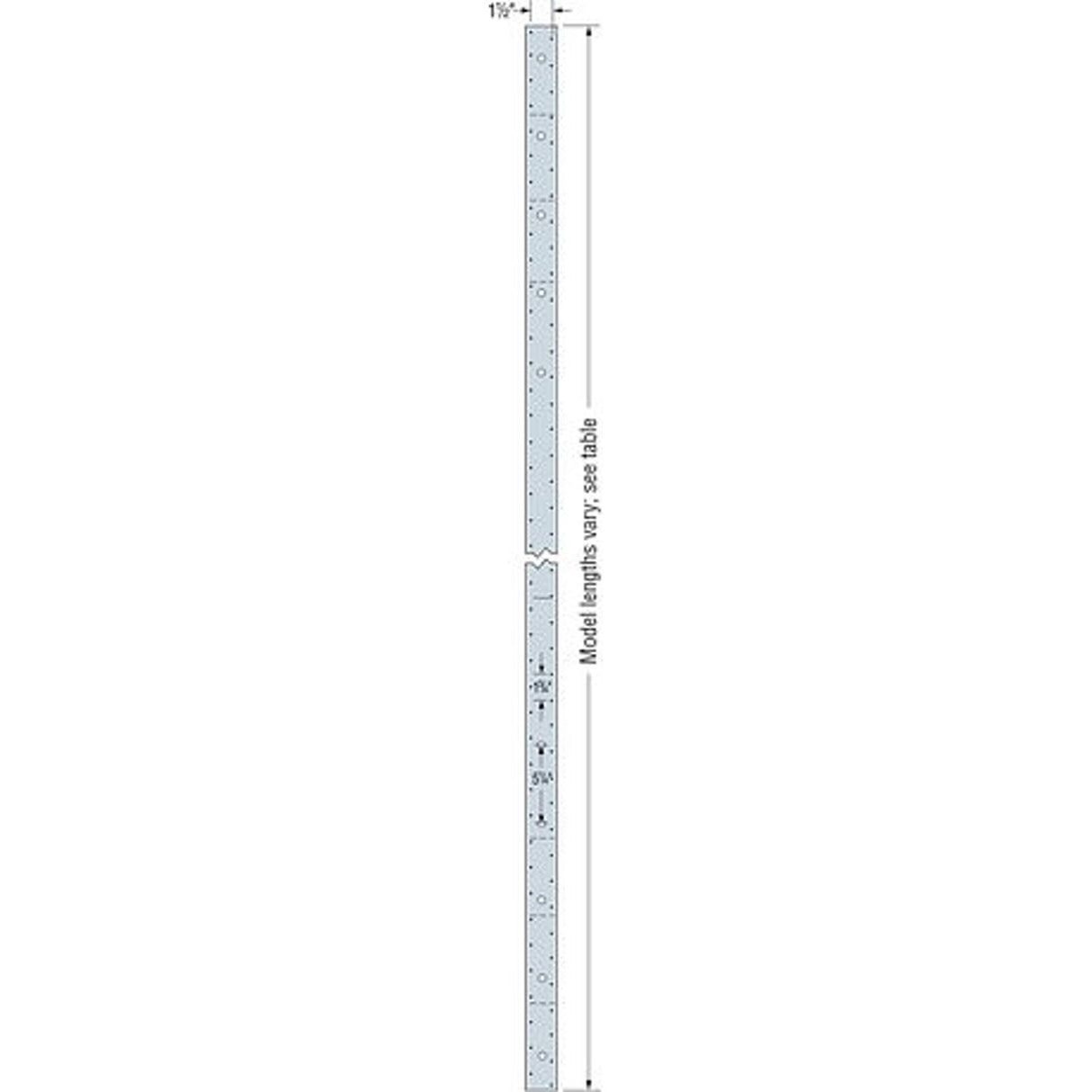 Simpson MST48HDG Strong-Tie 48" 12-Gauge Hot-Dip Galvanized Medium Strap Tie for Wood Framing Connections - 2