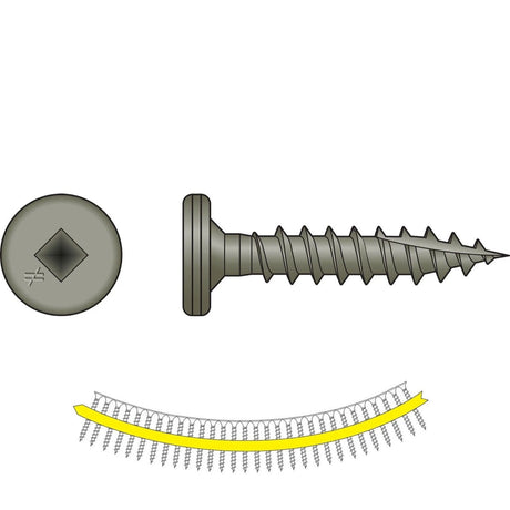 Simpson Strong-Tie PCQ112BS1012 (#10 x 1-1/2", 12 TPI) Standing-Seam-Roofing Panel Clip Collated Screw, Pancake Head (1500 Pack)