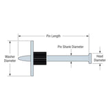 Simpson Strong-Tie PDPAWL-200 (1" washer, 2", 0.157") Powder-Actuated Pin with Washer - Mechanically Galvanized Steel (100 Pack) - 2