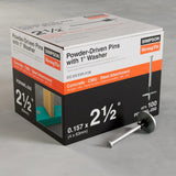 Simpson Strong-Tie PDPAWL-250 (1" x 2-1/2") Powder-Actuated Pin with Washer - Mechanically Galvanized Steel (100 Pack) - 2