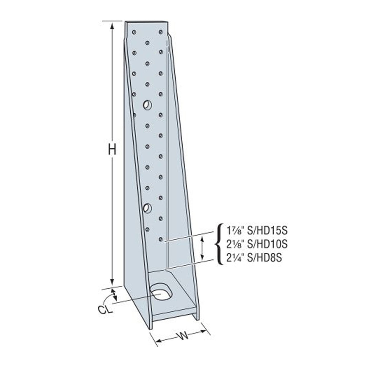 Simpson S/HD8S Strong-Tie Light Gauge Steel Holdown for High-Load Shearwalls and Lateral Applications - 2