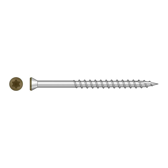 Simpson Strong-Tie S07225FTBBR01 (#7 x 2-1/4") Trim-Head Screw, 6-Lobe Drive T15 Type 305, Brown 01 (1750 Pack)