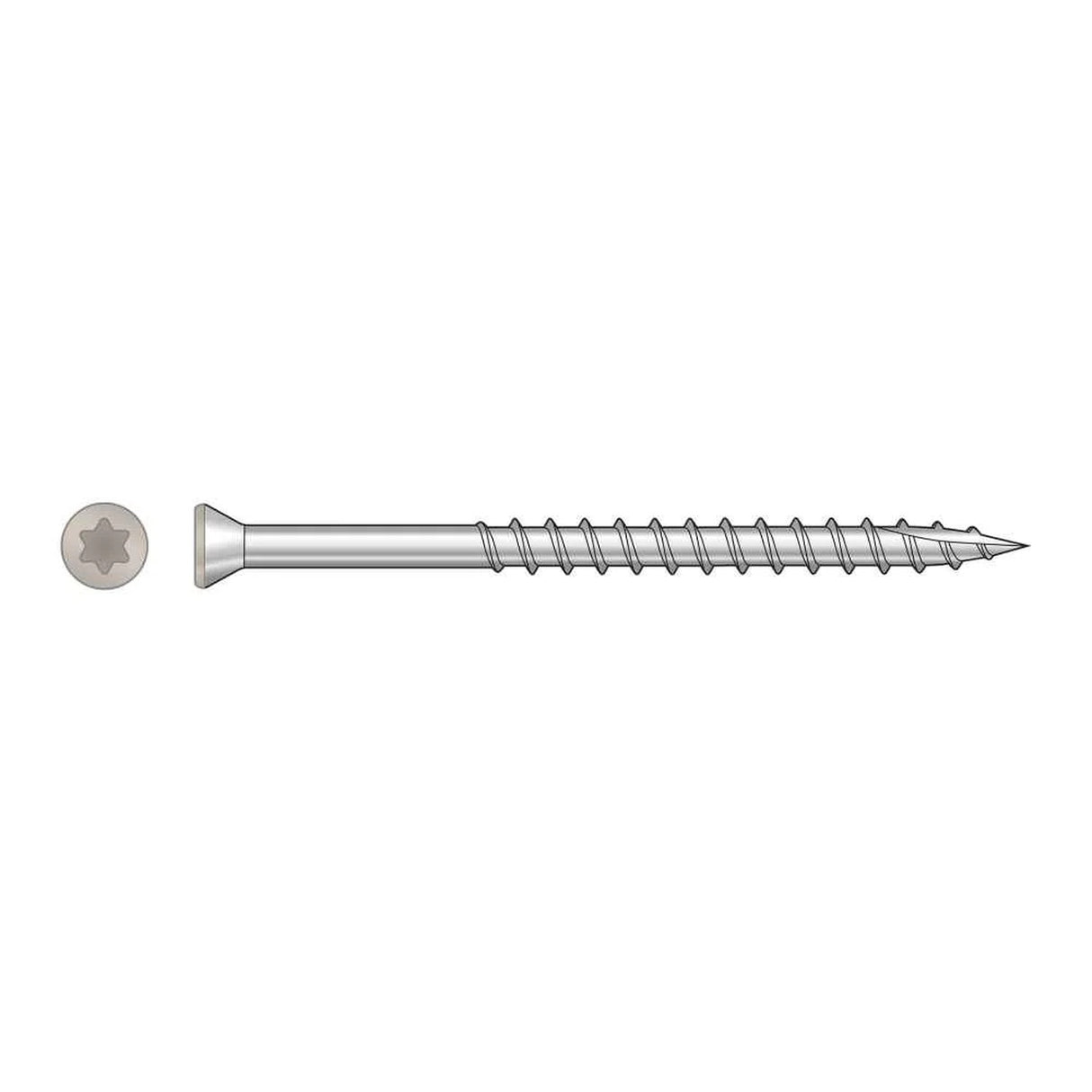 Simpson Strong-Tie S07225FTBGR01 (#7 x 2-1/4") Trim-Head Screw 6-Lobe Drive T-15 Type 305 Gray 01 (1750 Pack)