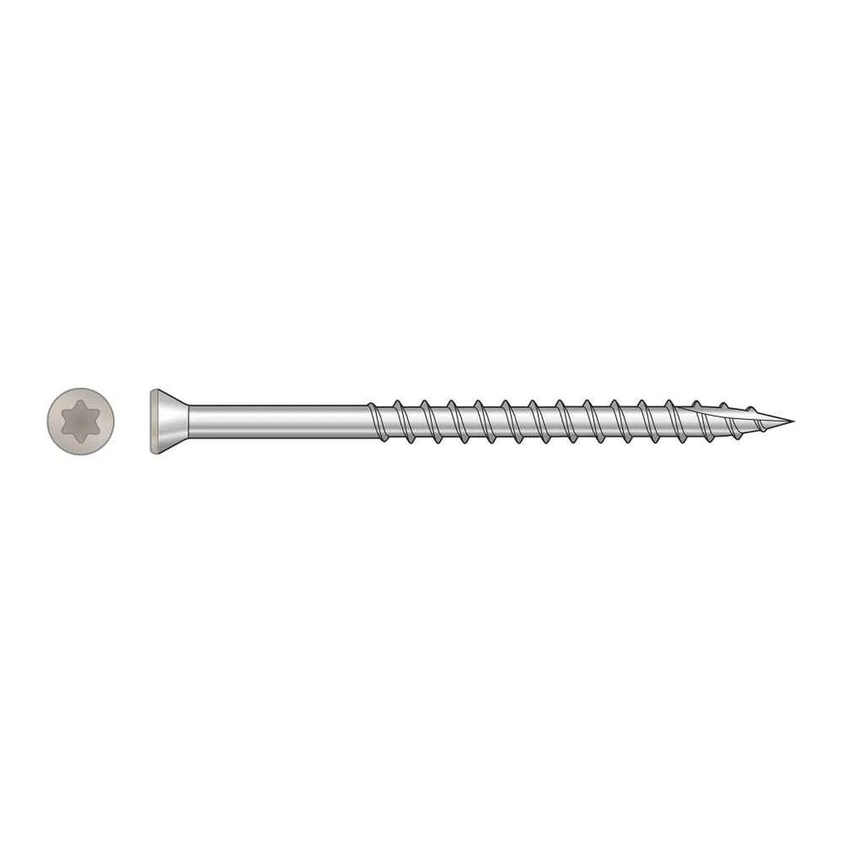 Simpson Strong-Tie S07225FTPGR01 (#7 x 2-1/4") Trim-Head Screw 6-Lobe Drive T-15 Type 305, Gray 01 (350 Pack)