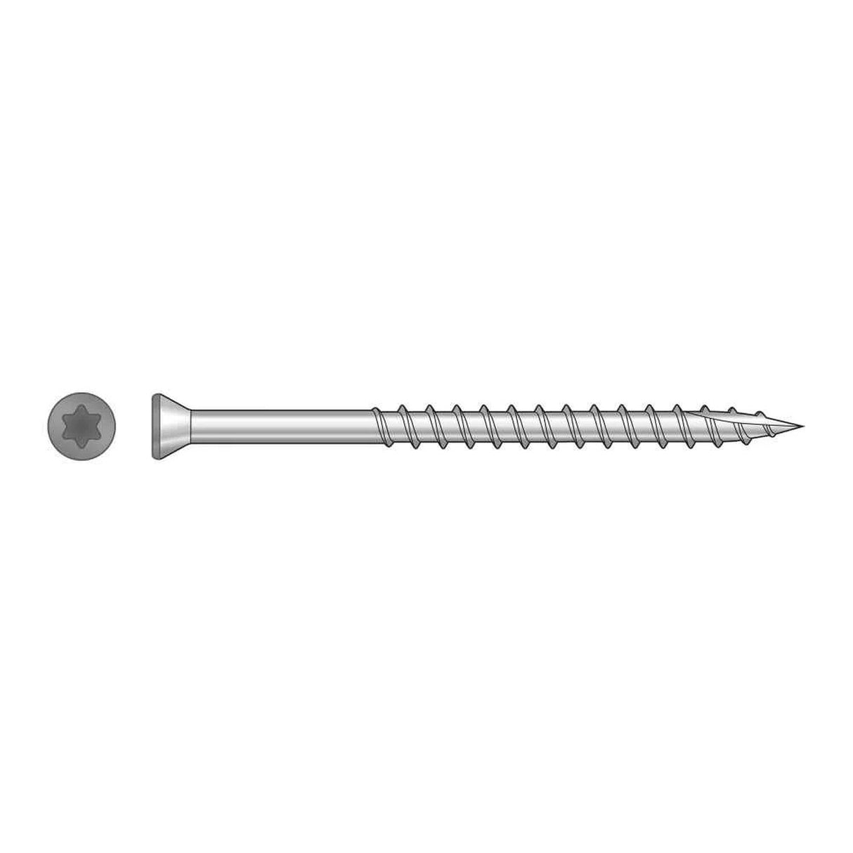 Simpson Strong-Tie S07225FTPGR04 (#7 x 2-1/4") Trim-Head Screw, 6-Lobe Drive T-15 Type 305, Gray 04 (350 Pack)