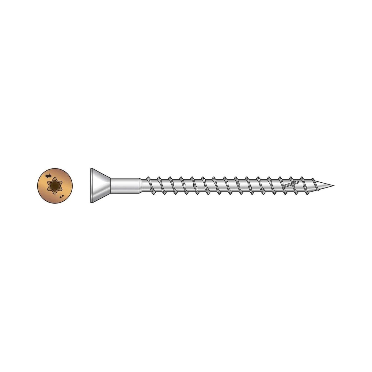 Simpson Strong-Tie S08250WCI Deck-Drive (#8 x 2-1/2") T-20 DWP Wood SS Screw, Trim Head, Type 305, Tan (1750 Pack) - 2