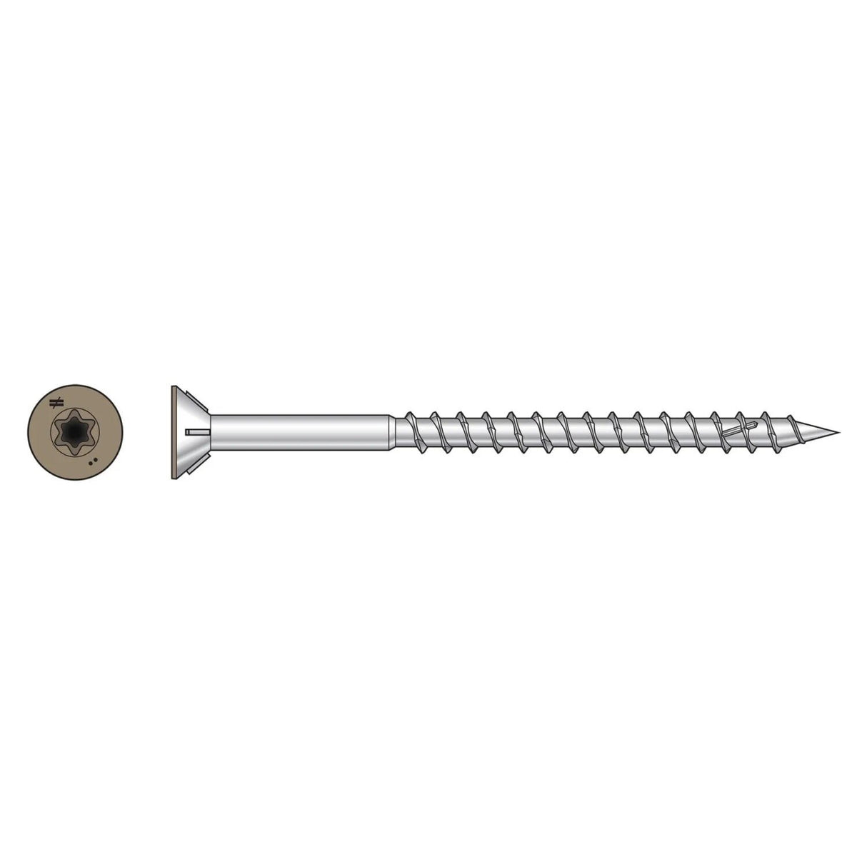 Simpson Strong-Tie S10300WPBBR05 Deck-Drive (#10 x 3") T-25 DWP Wood SS Screw, Flat Head, Type 305, Brown 05 (1750 Pack)