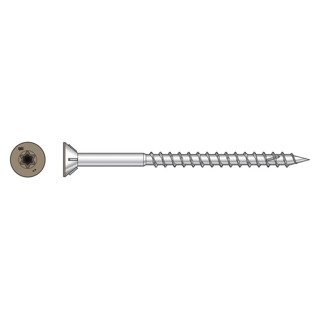 Simpson Strong-Tie S10300WPBBR05 Deck-Drive (#10 x 3") T-25 DWP Wood SS Screw, Flat Head, Type 305, Brown 05 (1750 Pack)