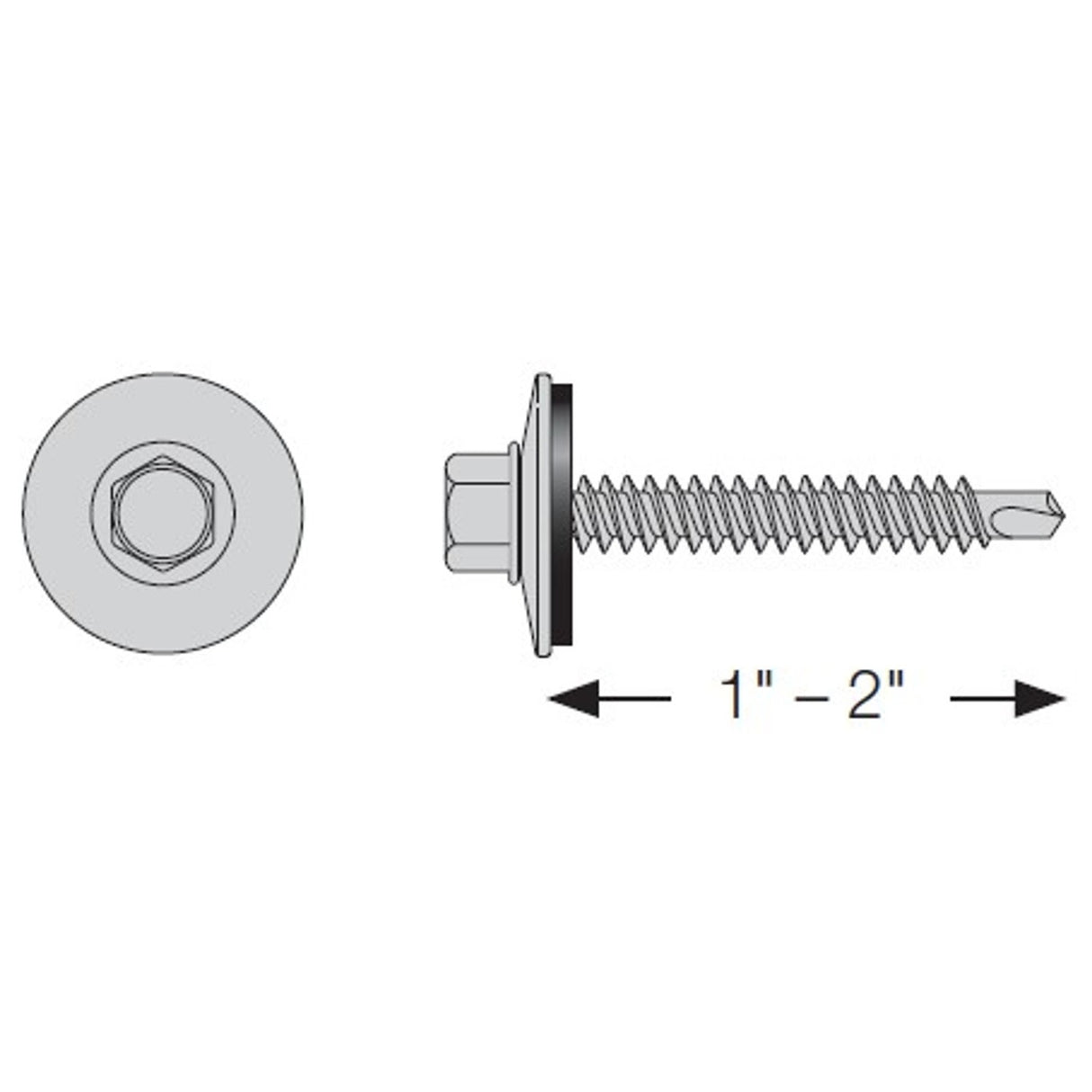 Simpson Strong-Tie S12150HOM Self-Drilling Hex-Washer-Head Screw with EPDM Sealing Washer - 3