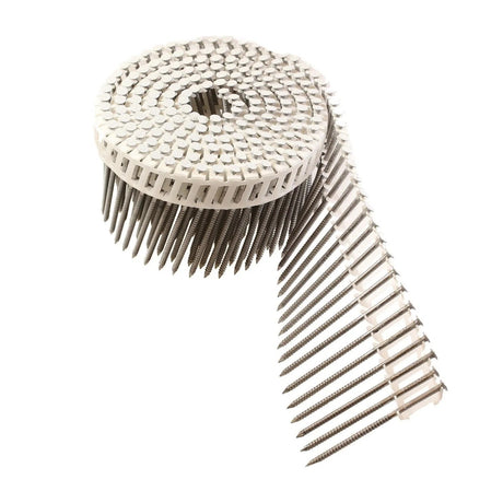 Simpson Strong-Tie S13A250IPWBP (2-1/2") 15 Degree Inserted Plastic Coil Ring-Shank Nail Full Round Head - White (600 Pack)
