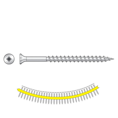 Simpson Strong-Tie SS3DSC3BS316 (#10 x 3") Bugle-Head Wood Screw #3 Square Drive, Type 316 (1000 Pack)