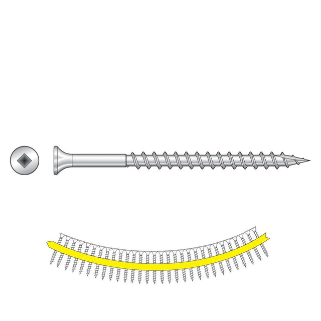 Simpson Strong-Tie SS3DSC3BS (#10 x 3") Bugle-Head Wood Screw Collated #3 Square Drive, Type 305 (1000 Pack)