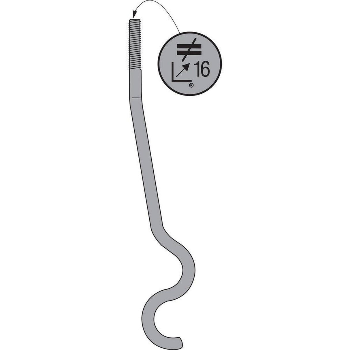Simpson Strong-Tie SSTB16HDG-R (5/8 in. x 17-5/8 in.) Hot-Dip Galvanized Anchor Bolt for Concrete Applications - 2