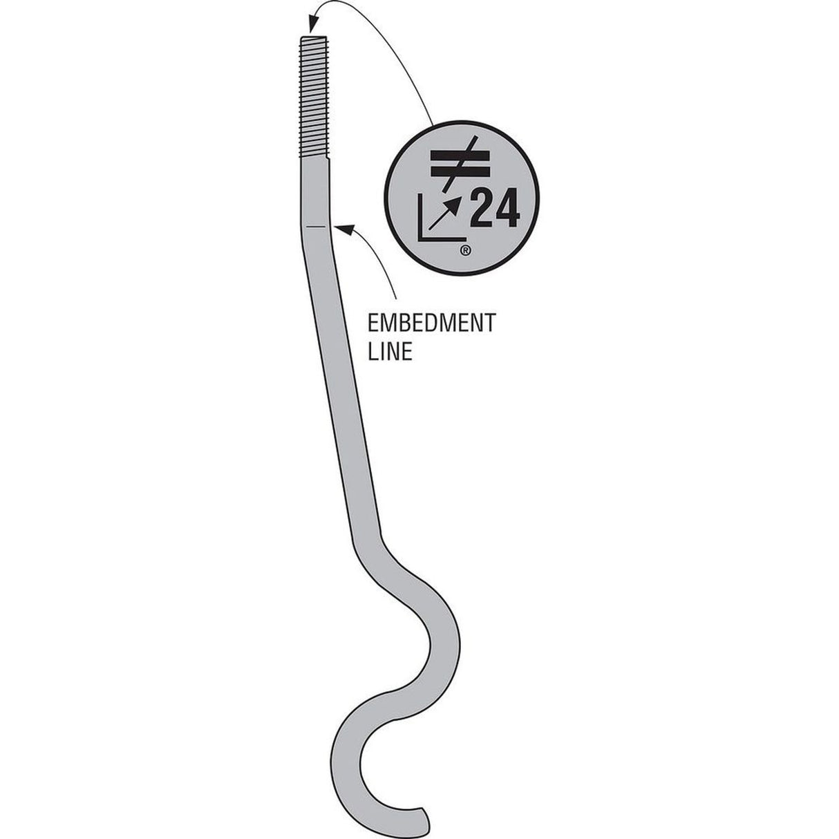 Simpson Strong-Tie SSTB24-R (5/8" x 25-5/8") Anchor Bolt for Concrete Applications - 2