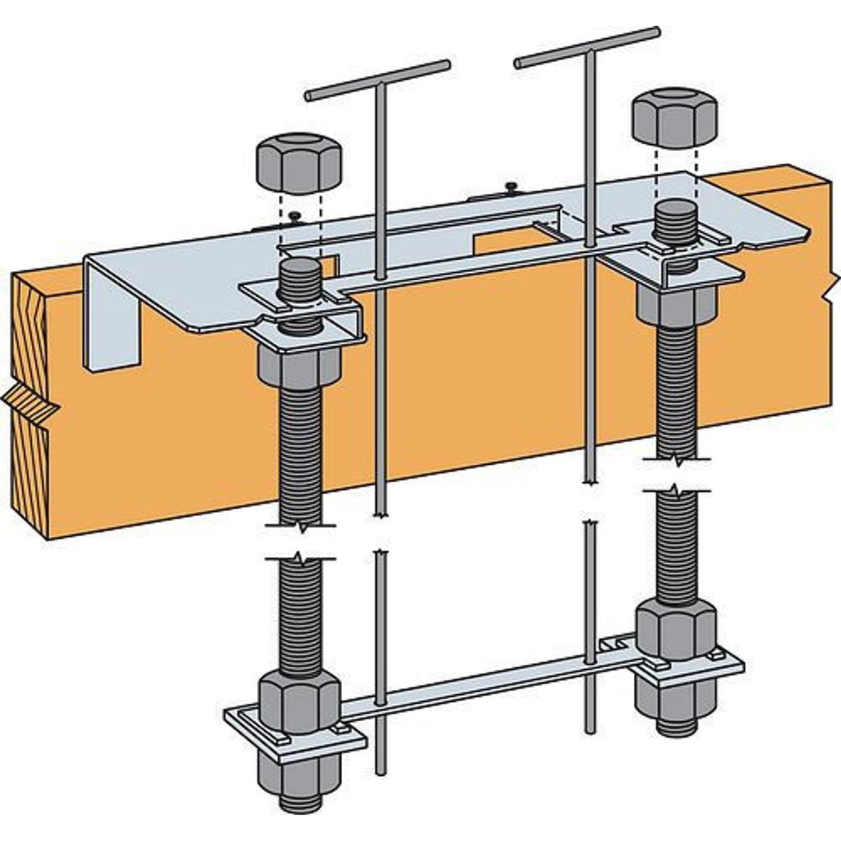 Simpson Strong-Tie SSWTEL24 Strong-Wall Steel Extended Leg Anchor Bolt Template for 24" Wall - (SSW24) - 2