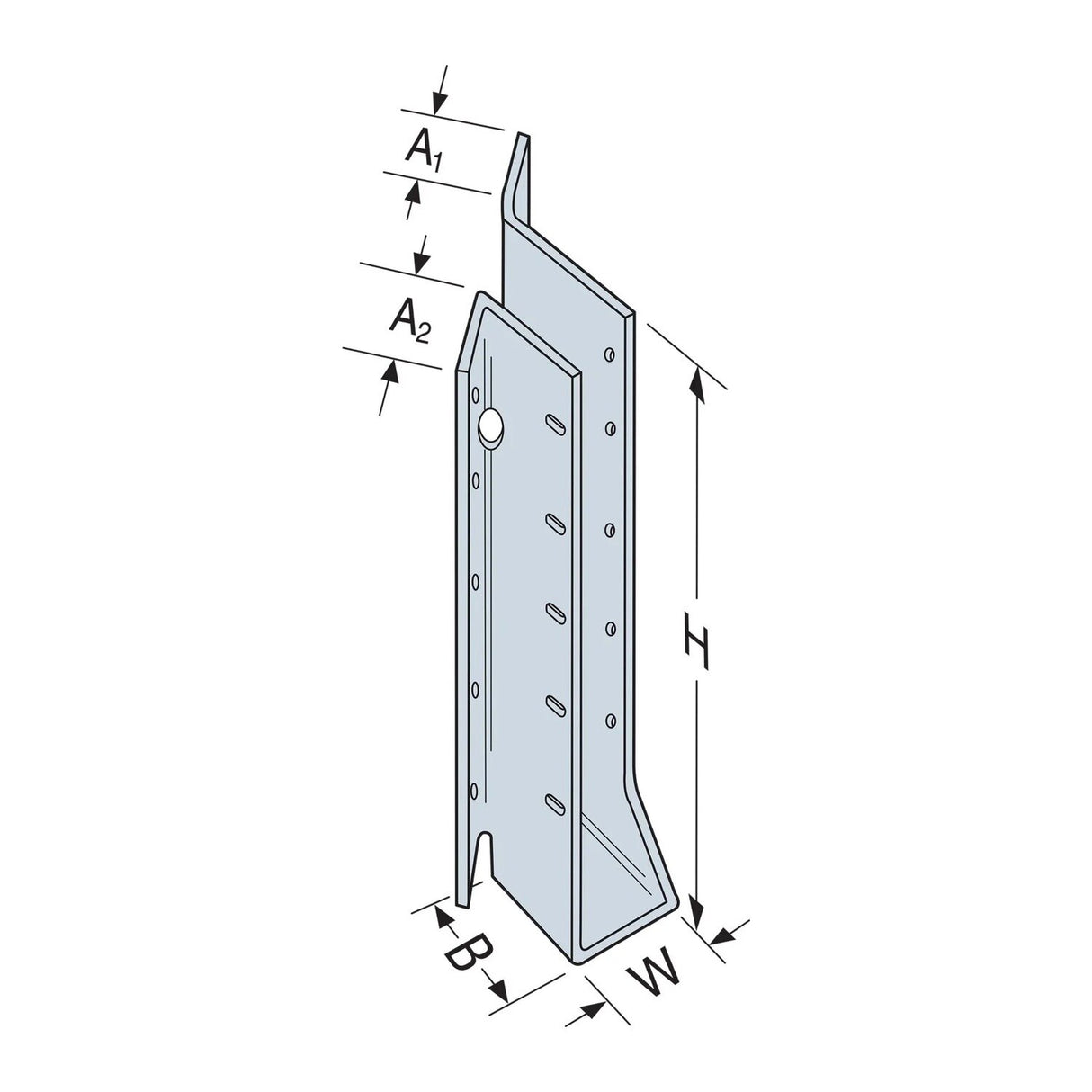Simpson Strong-Tie SUL24 (2" x 4") Galvanized Left-Skewed U-Shaped Hanger - 3