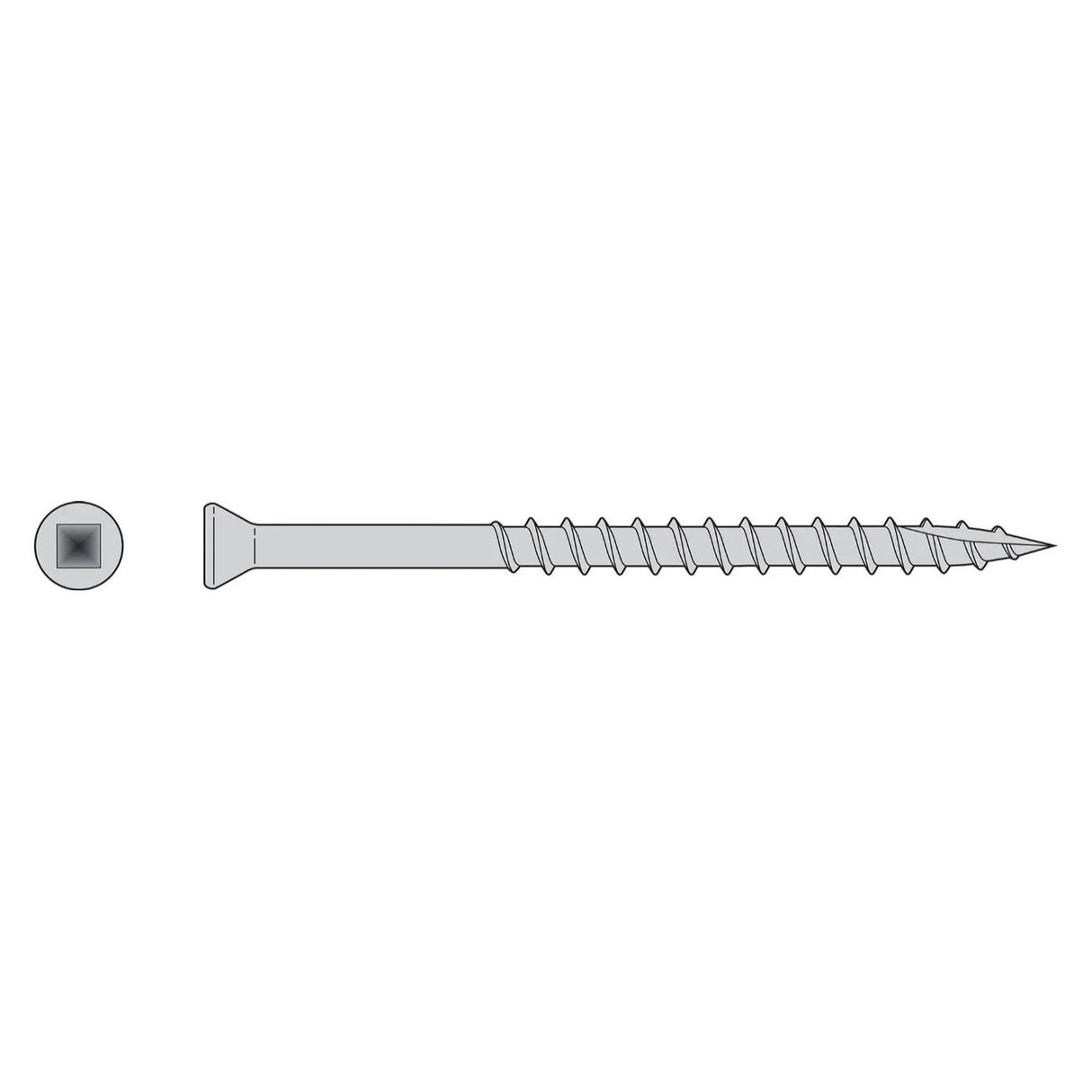 Simpson Strong-Tie T07162FB1 (#7 x 1-5/8") #1 Square Trim-Head Screw - Type 316 (1 lb Package)