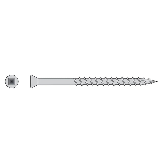 Simpson Strong-Tie T07162FB1 (#7 x 1-5/8") #1 Square Trim-Head Screw - Type 316 (1 lb Package)