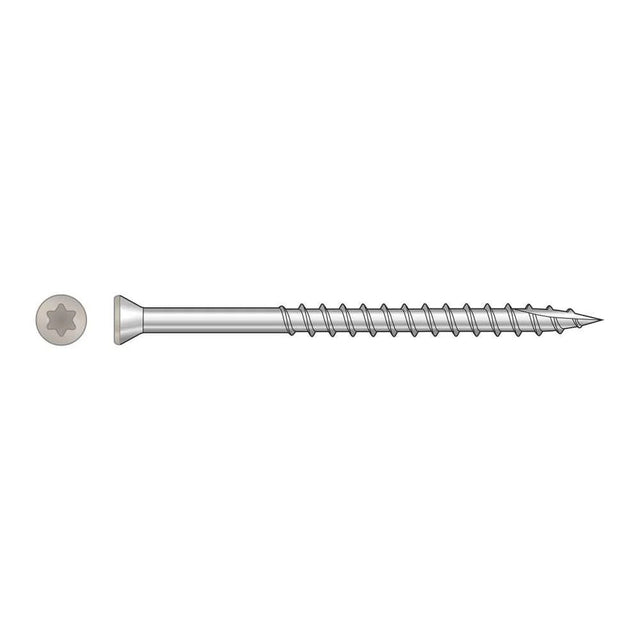 Simpson Strong-Tie T07225FTPGR01 (#7 x 2-1/4") T15 6-Lobe Drive Trim-Head Screw, Type 316, Gray 01 (350 Pack)