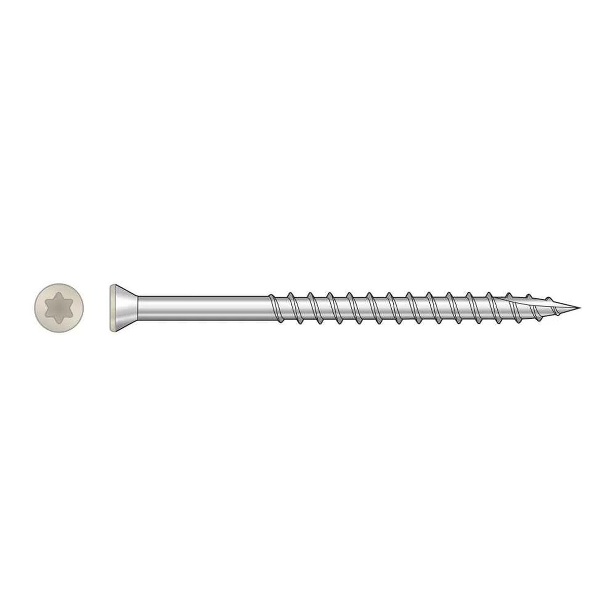 Simpson Strong-Tie T07225FTPGR03 (#7 x 2-1/4") 6-Lobe Drive Stainless Steel Trim-Head Screw, Gray 03 (350 Pack)
