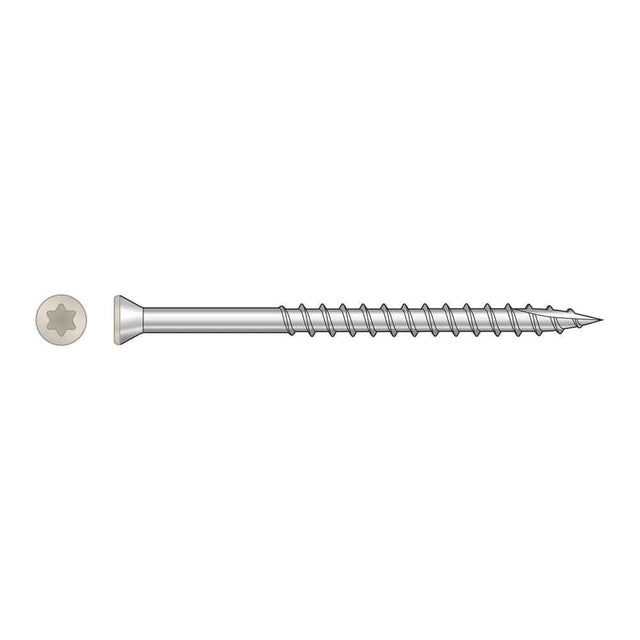 Simpson Strong-Tie T07225FTPGR03 (#7 x 2-1/4") 6-Lobe Drive Stainless Steel Trim-Head Screw, Gray 03 (350 Pack)