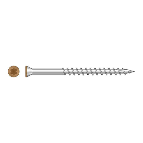 Simpson Strong-Tie T07225FTPTN04 (#7 x 2-1/4") 6-Lobe Drive Stainless Steel Trim-Head Screw, Tan 04 (350 Pack)